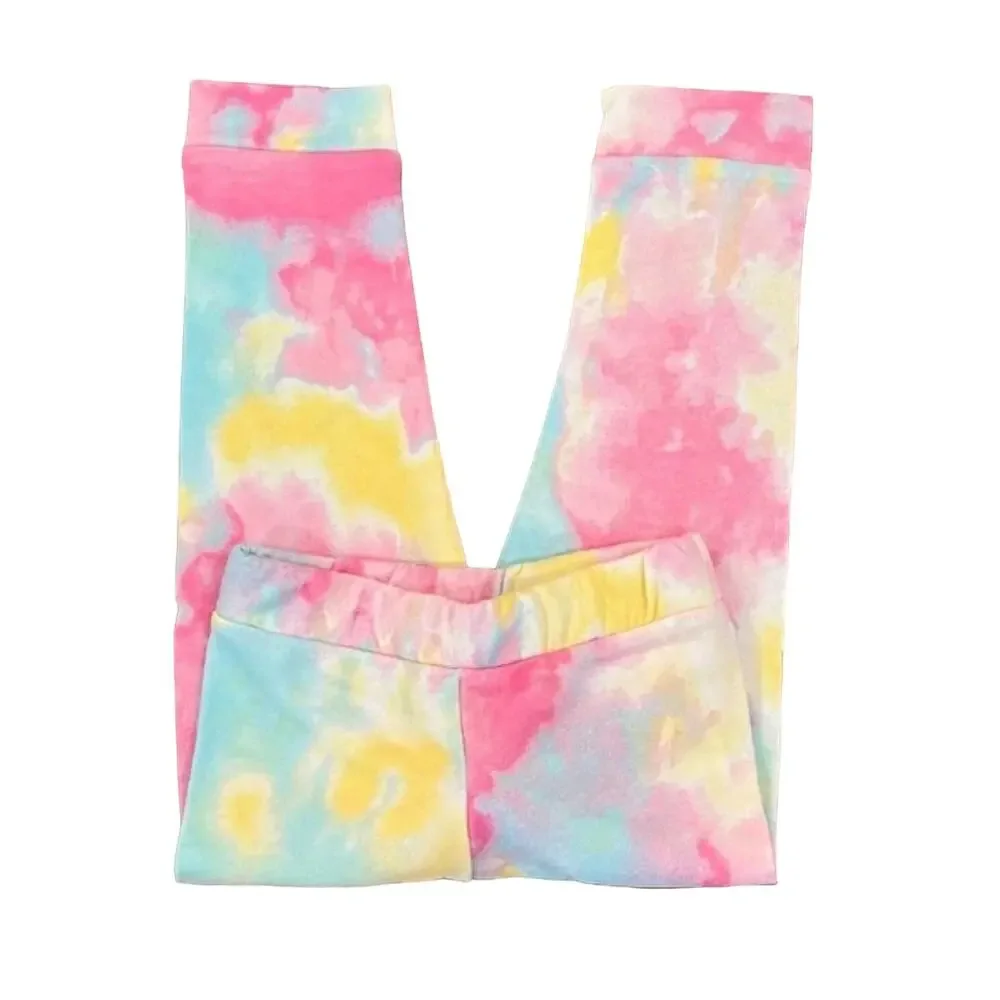 NWT Children's Place Pink Tie Dye W/Glitter Heart Jogger/Top Outfit